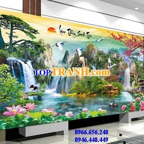 Tranh thêu kín lưu thủy sinh tài